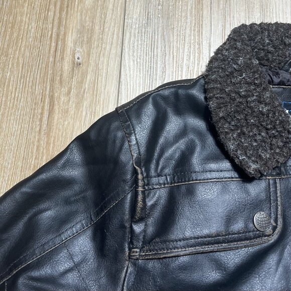 Hemisphere Brown Faux Leather Boys Jacket - Size 7 - Picture 2 of 16